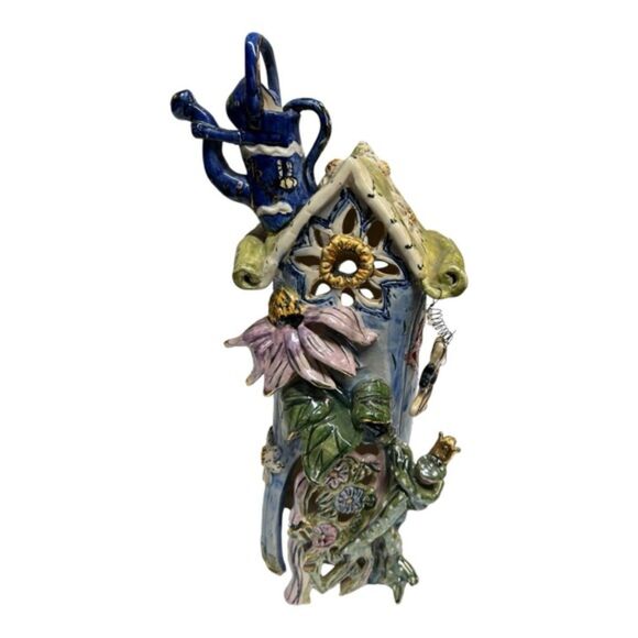 Heather Goldminc Blue Sky Clayworks Frog Prince Fairy Tale Candle House 2000 - Picture 1 of 7
